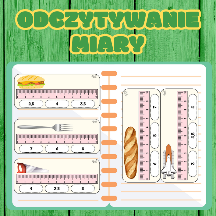 Karty edukacyjne do nauki odczytywania miary