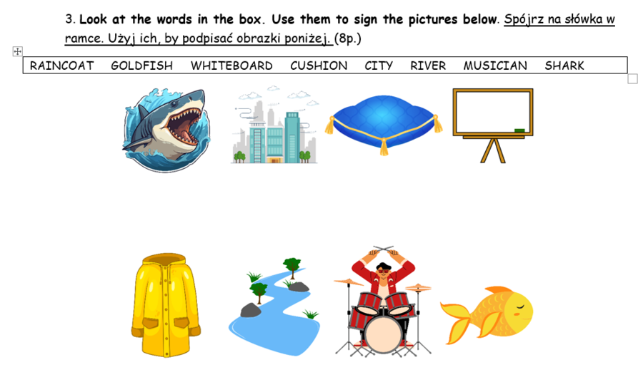 Diagnoza z angielskiego po klasie 3 (do klasy 4) dla bardziej zaawansowanych