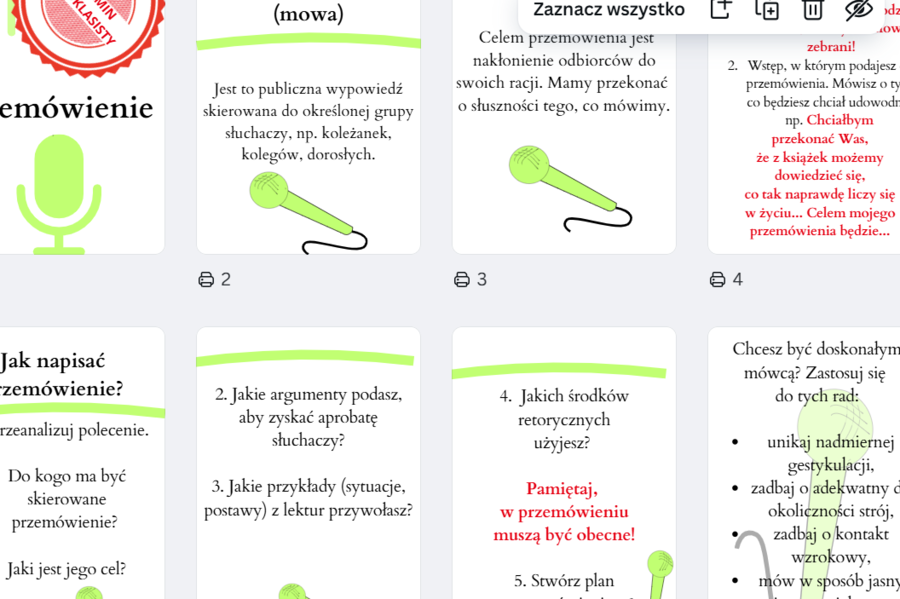 Przemówienie! Prezentacja PDF do pracy na lekcji! E8!