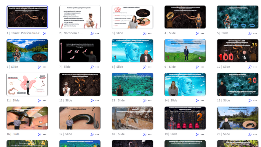 Prezentacja multimedialna w genial.ly „Pierścienice - zwierzęta, które mają segmentowane ciało” – do edycji i pobrania – biologia klasa VI, dział II – temat 4