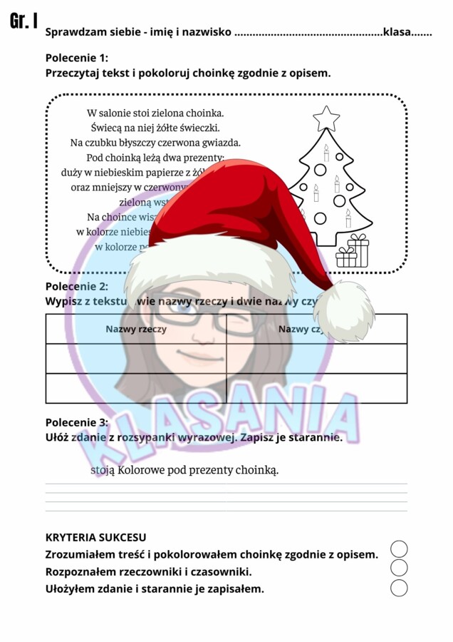 Sprawdzam siebie - grudzień- klasa 2