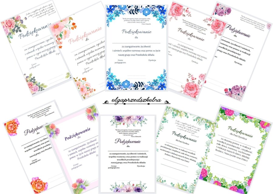 Podziękowanie dla rodziców z trójki grupowej przedszkolnej oraz dla dyrekcji.