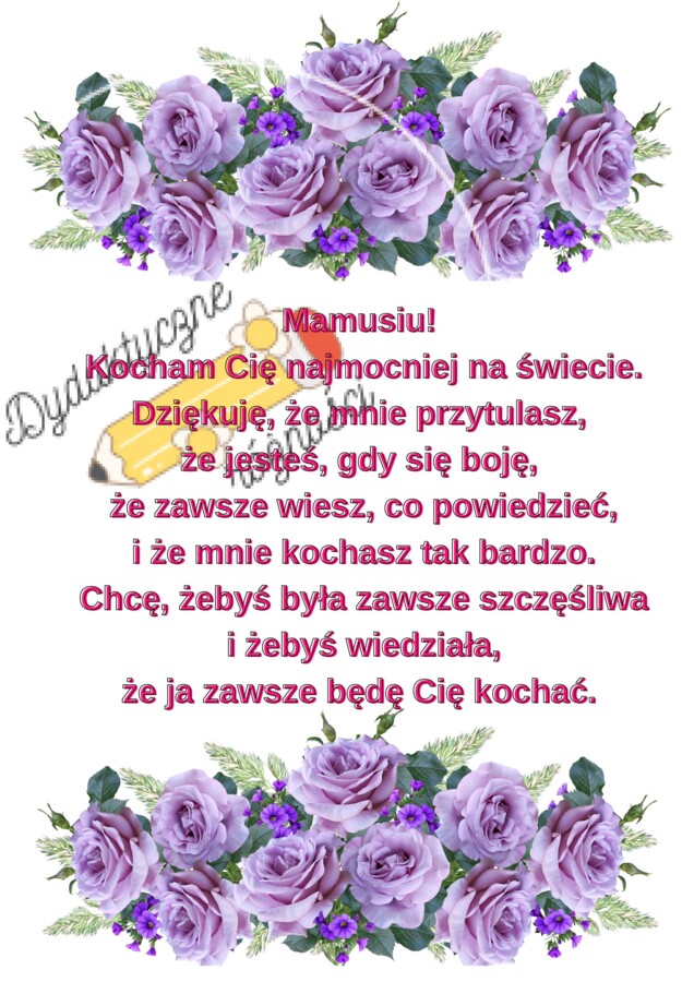 Życzenia na DZIEŃ MATKI - 10 szablonów do druku.