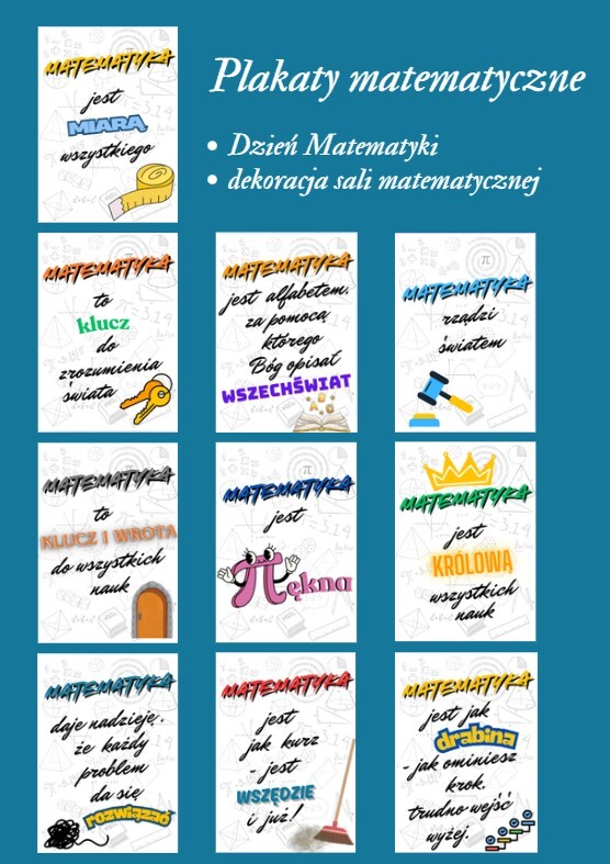 Plakaty matematyczne - na Dzień matematyki, dekoracja klasy matematycznej