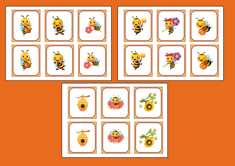 DZIEŃ PSZCZÓŁ - pszczoły – MEMORY – 36 szt. – biblioteka – przedszkole – świetlica