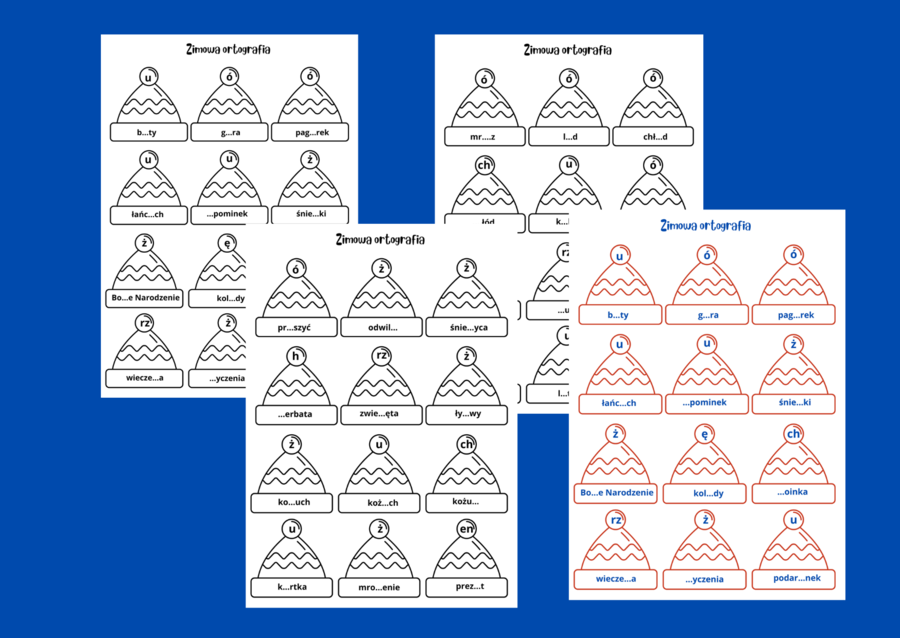 ZIMOWA ORTOGRAFIA – układanka – zima – ćwiczenia ortograficzne