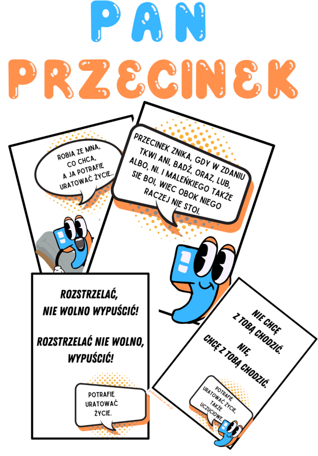 Gazetka/plakaty - Pan Przecinek ratuje życie