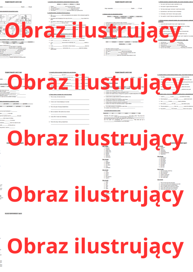 English Class B1 testy 5-8 (zestaw testów + klucz odpowiedzi)