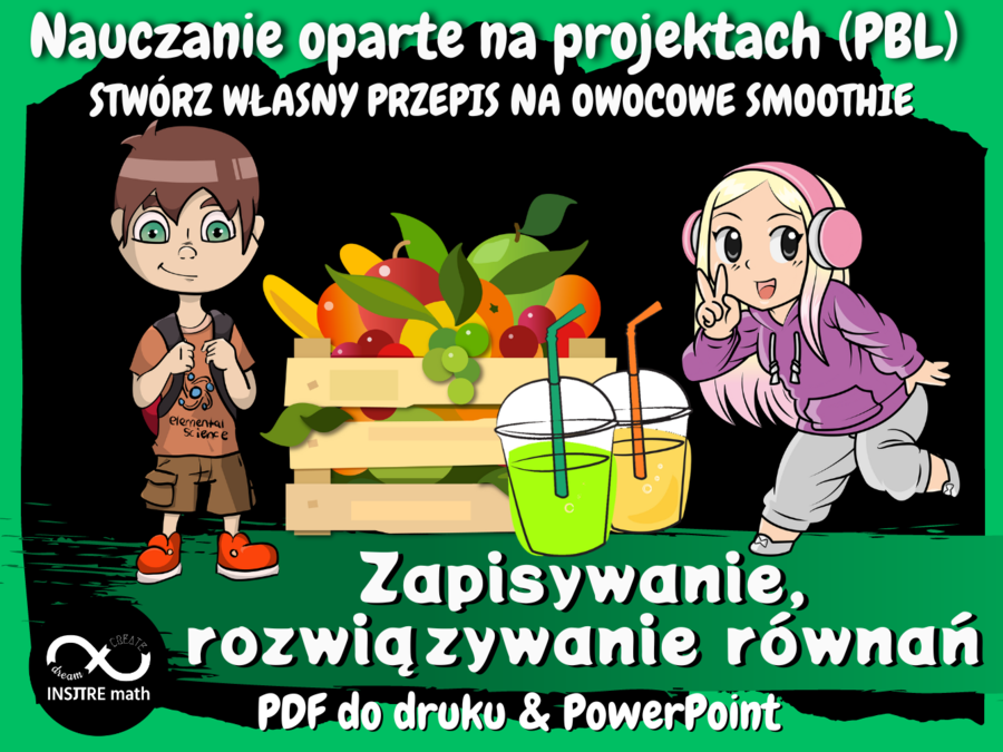 Projekt matematyczny: Stwórz własny przepis na owocowe smoothie. Zapisywanie i rozwiązywanie Równań. Nauczanie Oparte na Projektach (PBL) dla kl.6-8.