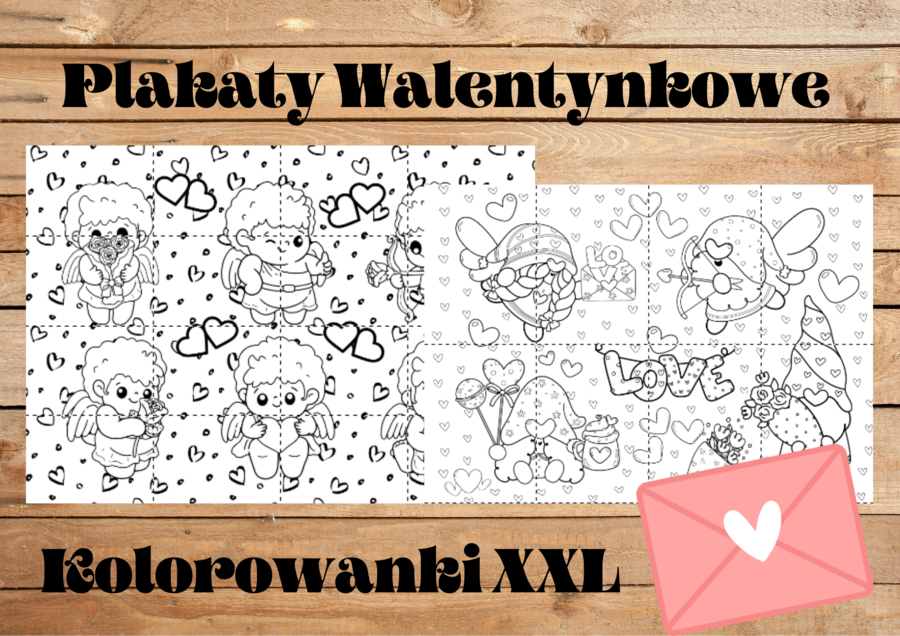 Kolorowanki XXL Walentynkowy PLAKAT