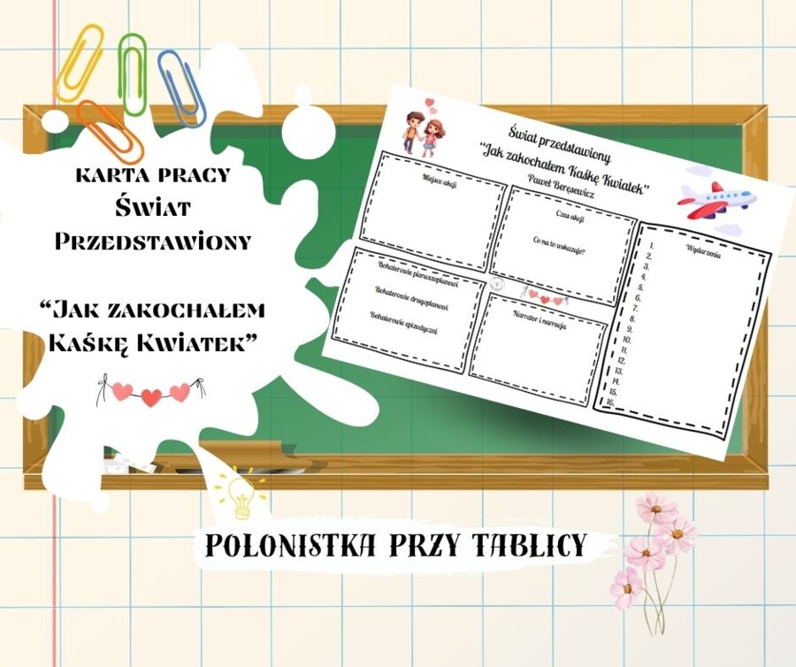 „Jak zakochałem Kaśkę Kwiatek” – świat przedstawiony – karta pracy
