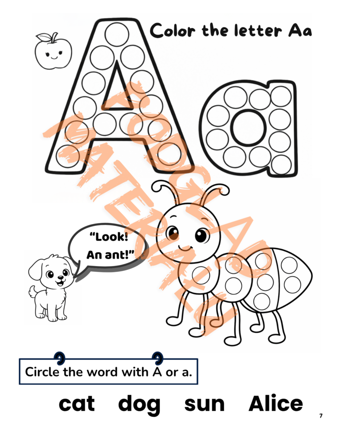 Dot & Read Level 1 – alfabet angielski i pierwsze sight words | 81 stron PDF | 3–7 lat