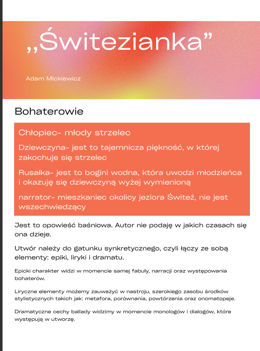 Notatka ,,Świtezianka"