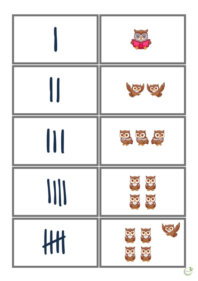 Memory - różne sposoby przedstawiania liczb 1-10