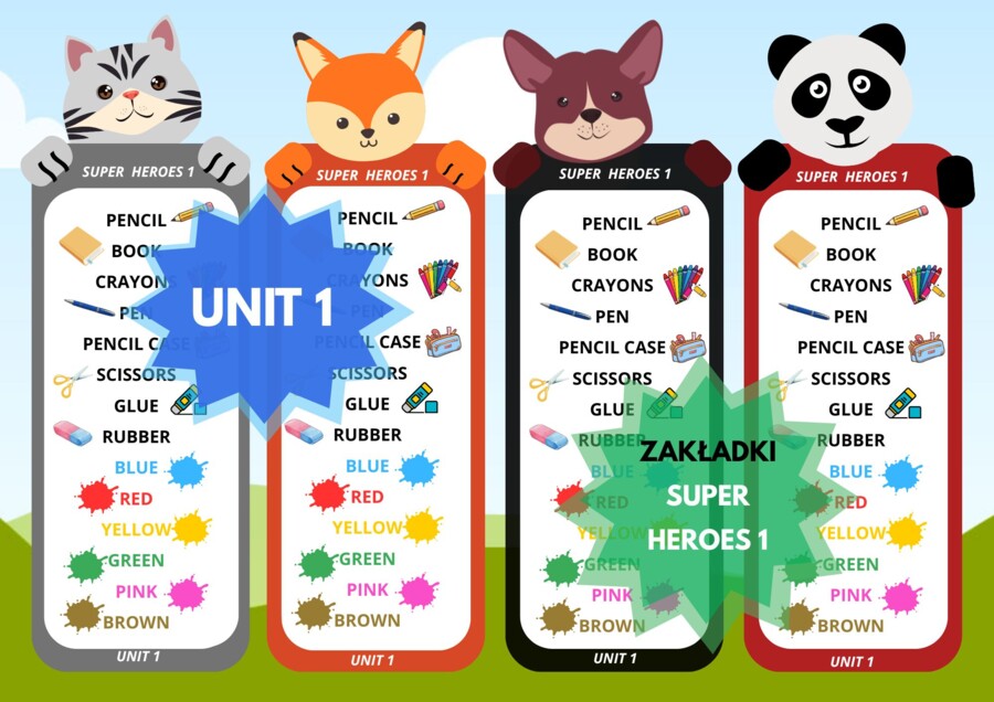 Super Heroes 1 zakładki do książki unit 1
