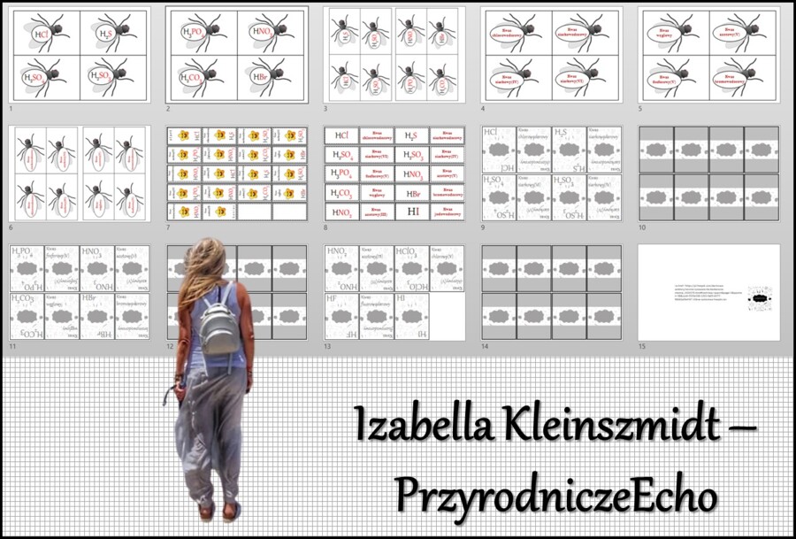Gry (muchy, układanka, domino, Piotruś – gra karciana) „Wzory i nazwy kwasów”, w pdf. Chemia 7 i 8 , dział „Kwasy”. Materiał wykonany na podstawie podręcznika z wydawnictwa MAC – nowość 2024/2025.
