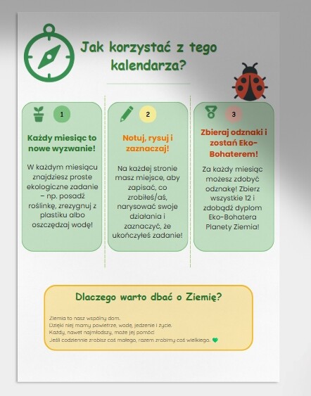 Ekologiczny kalendarz „Zrób to dla Ziemi”