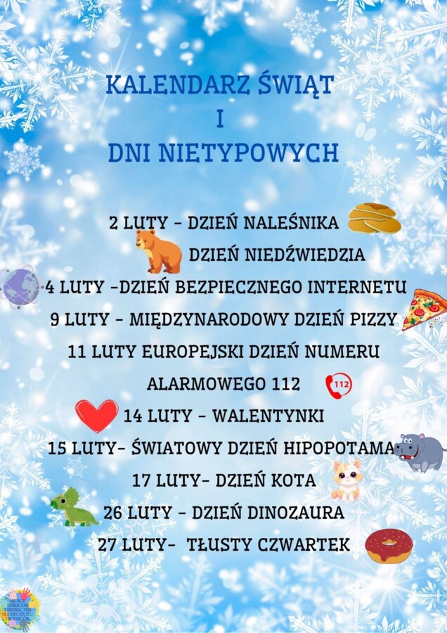 PAKIET MATERIAŁÓW NA LUTY WEDŁUG KALENDARZA ŚWIĄT I DNI NIETYPOWYCH.