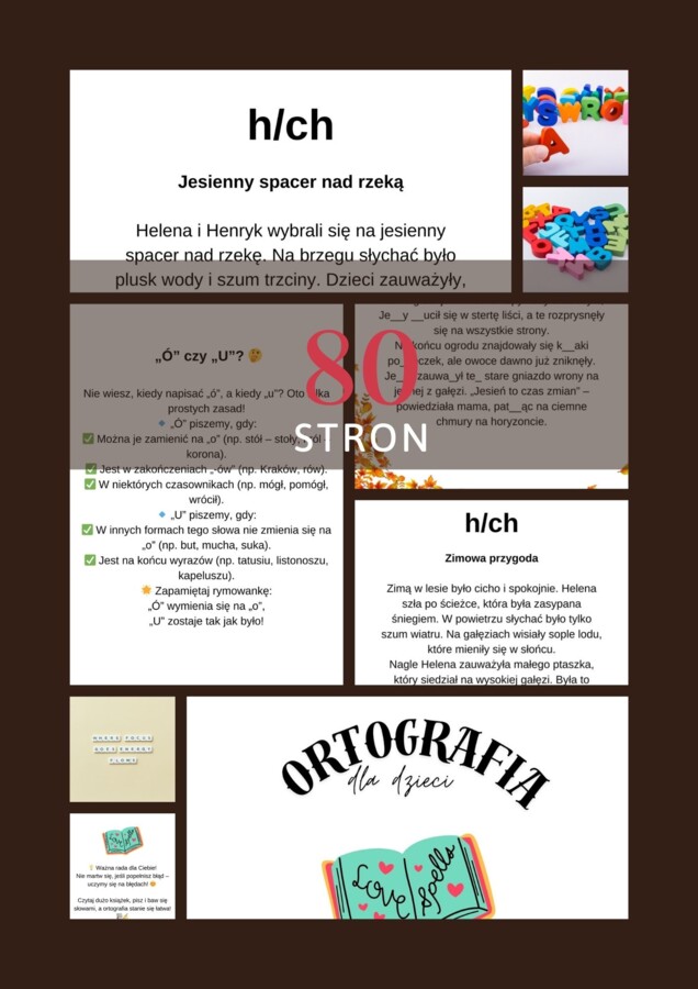 Karty pracy: Dyktanda, zasady ortograficzne i rymowanki na cały rok!