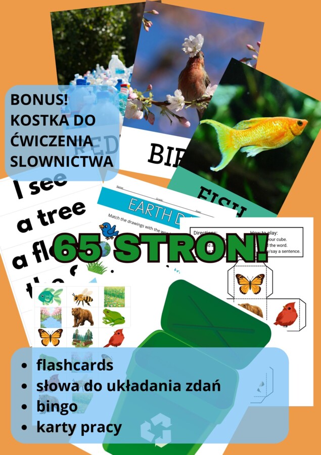 Earth Day – Dzień Ziemi 🌍 | Angielski klasy 1–3 | 3 scenariusze lekcji + flashcards + bingo + karty pracy