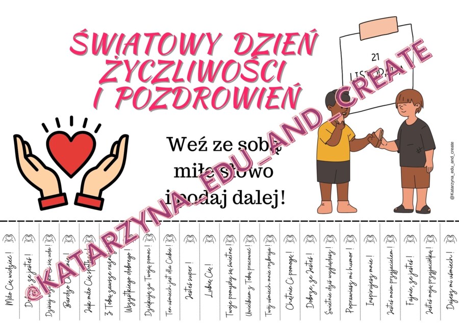 Dzień życzliwości - karteczki z miłymi słowami