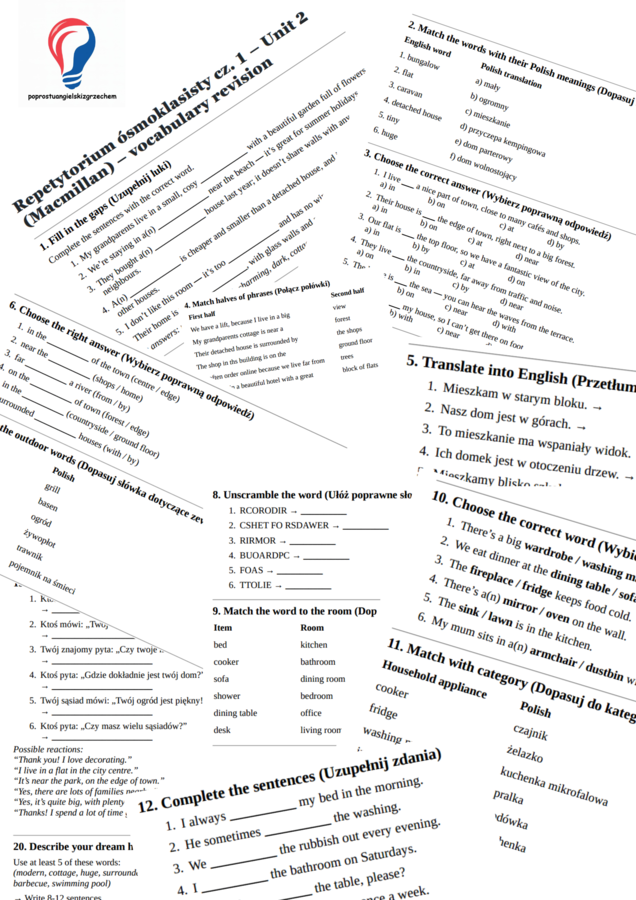 Repetytorium ósmoklasisty cz. 1 – Unit 2 (Macmillan) – vocabulary revision