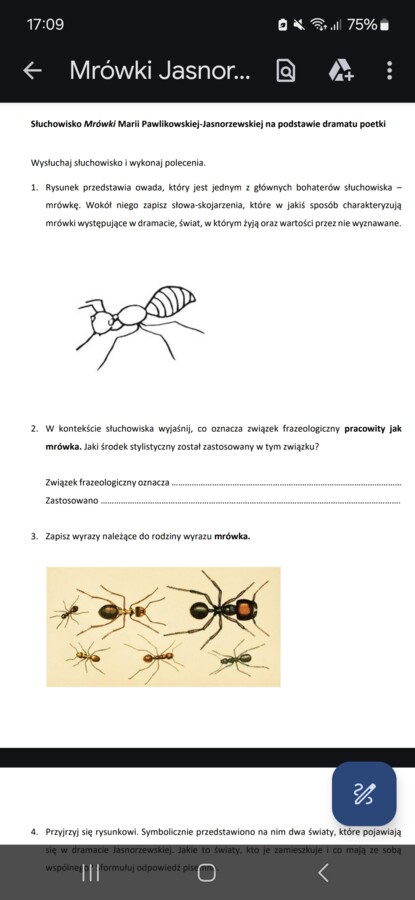 Mrówki Pawlikowskiej-Jasnorzewskiej - karta pracy