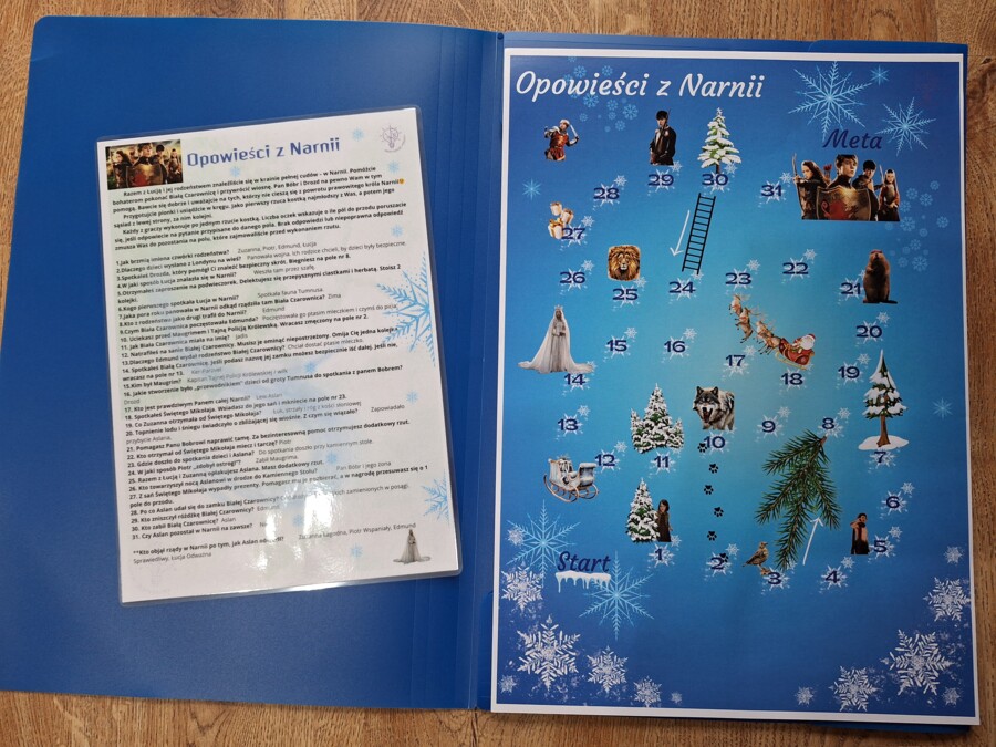 Opowieści z Narnii - gra planszowa, test z lektury, grywalizacja, język polski, klasa 5
