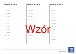 Arytmetyka do 100 | matematyka | 26 kolumn