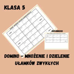 Domino - mnożenie i dzielenie ułamków zwykłych