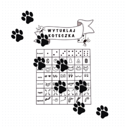 Rysunkowa zabawa z kostką - ,,WYTURLAJ KOTECZKA"