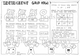 Klasa 8 - Dziedziczenie grup krwi - sketchnotka