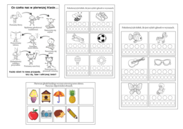 Zestaw wklejek do zeszytu na pierwsze tygodnie szkoły - klasa 1