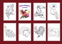 DZIEŃ PTAKÓW – Galeria portretów – kolorowanka – kolorowanki – WIOSNA – biblioteka – świetlica – przedszkole – 49 wersji