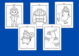 ZIMA - UKŁADANKA – układanki – puzzle – kolorowanka – 10 szt. - biblioteka – świetlica – przedszkole