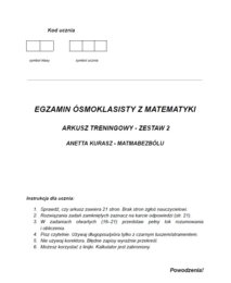 Egzamin ósmoklasisty z matematyki. Arkusz treningowy - zestaw 2.