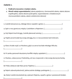 Rodzaje wypowiedzeń na E8 - teoria + ćwiczenia