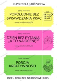 Zabawne kupony dla pracowników szkoły na DEN