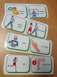 Past Simple Past Continuous obrazki do tworzenia zdań Sentences prompts