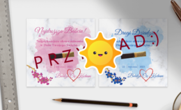 Dzień Babci i Dziadka - podziękowanie Merci 14cm x 14cm