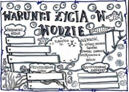 Warunki życia w wodzie. Karta pracy klasa 4