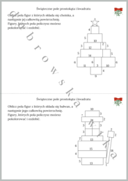 Świąteczne pole prostokąta i kwadratu