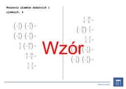 Mnożenie ułamków dodatnich i ujemnych | matematyka | 26 kolumn