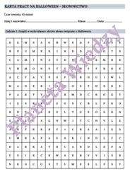 🎃👻KARTA PRACY – HALLOWEEN – SŁOWNICTWO 🎃👻- KLASY 4-8 SZKOŁY PODSTAWOWEJ- WYKREŚLANKA, BUDOWANIE ZDAŃ, POZNAJ TRADYCJE HALLOWEEN, OPISZ SWOJE HALLOWEEN, CZYTANIE TEKSTU, SPEAKING + ODPOWIEDZI