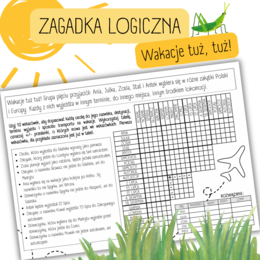 ZAGADKA LOGICZNA - wakacje / zakończenie roku szkolnego
