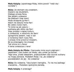 Mały Książę - scenariusz przedstawienia dla uczniów klasy 7-8