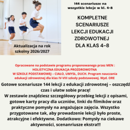 Edukacja zdrowotna, scenariusze wszystkich lekcji dla klas 4-8