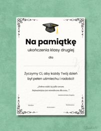 Wklejki do książek na zakończenie roku - klasa 2