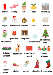 Christmas dobble - świąteczne słownictwo