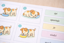 Co robi Reksio? – dopasuj czynność do obrazka